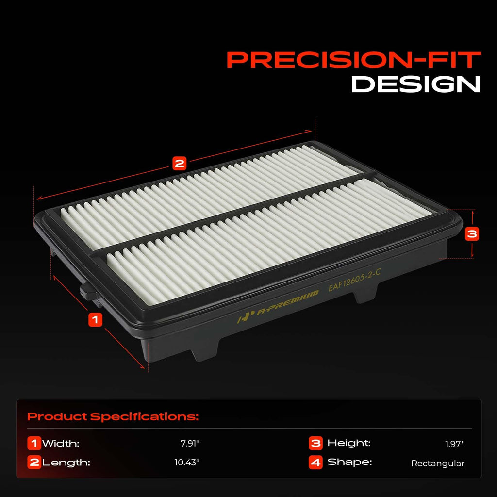 A-Premium 2-PC Engine Air Filter Compatible with Acura Model