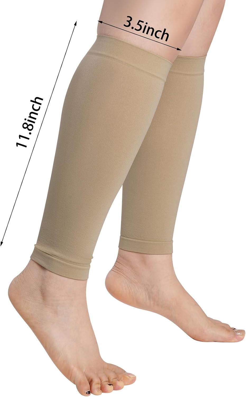 4 Pairs Calf Compression Sleeves for Men and Women Leg Sleeves Footless Compression Socks for Running Cycling Sports