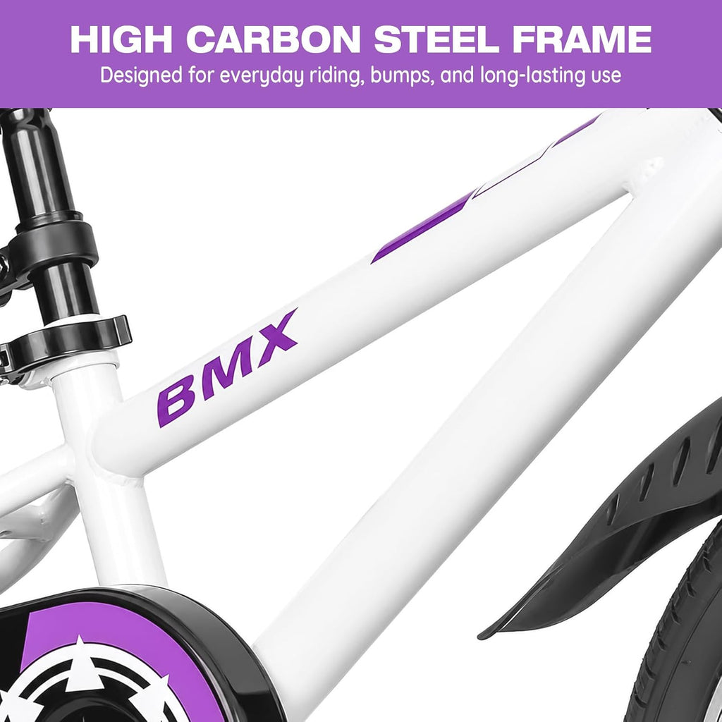 16 20 Inch Kids Bike BMX Style Child Tween Bicycle Rider Ages 4-12 | High Carbon Steel Frame, Adjustable Seat