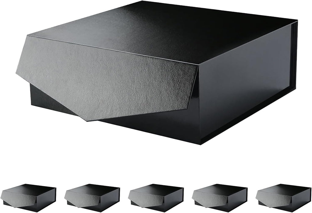 Black Gift Boxes with Magnetic Lid for Present,6 Pack