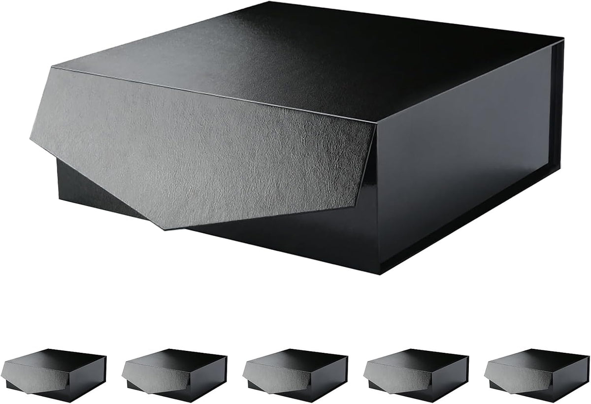 Black Gift Boxes with Magnetic Lid for Present,6 Pack