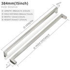 2 Pack 15 Inch Brushed Nickel Cabinet Pulls Square Drawer Handles