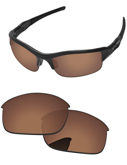 Replacement Lenses for Oakley Flak Jacket OO9008 63mm Sunglass Copper Brown Pro+ Anti-fog Polarized