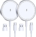 MagSafe Charger 2 Pack: Magnetic Wireless Charge iPhone 17-12 & AirPods | Strong Magnet Charging Pad, with Dual USB C