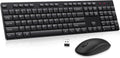 Wireless Keyboard and Mouse Combo, EDJO Silent Full Size Cordless USB Keyboard Mouse, 2.4GHz Lag-Free, Long Battery
