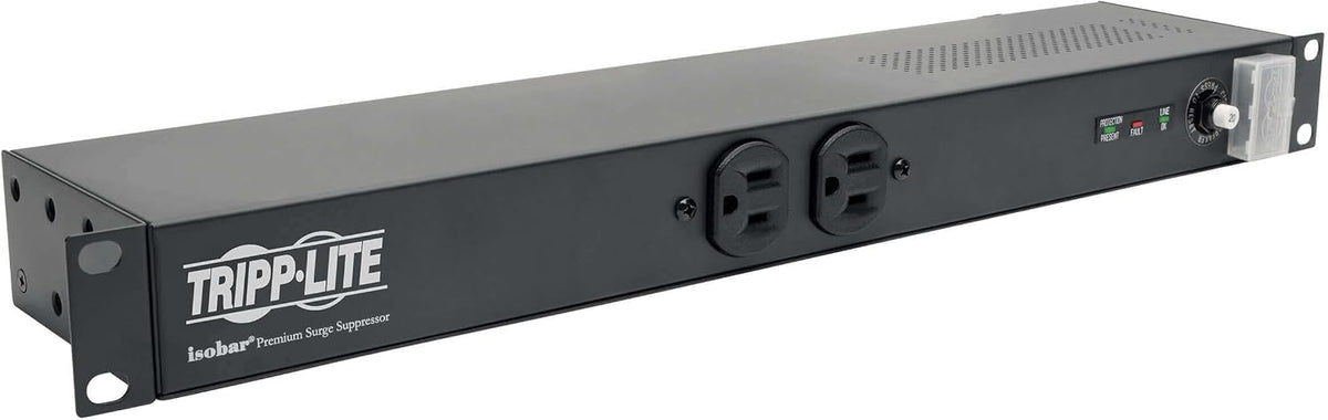 Isobar 12 Outlet Network Server Surge Protector Power Strip, 15ft. Cord w/L5-20P Plug, 3840 Joules, 1U Rack-Mount