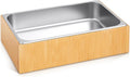 Large Bamboo Ice Bin with Removable Steel Tray for Party Buffet Drinks