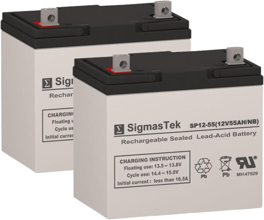 SigmasTek Golden Technology Avenger 4 Wheel Scooter Compatible Battery Pack of 2, 12V 55Ah NB SP12-55 (NB)