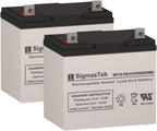 SigmasTek Golden Technology Avenger 4 Wheel Scooter Compatible Battery Pack of 2, 12V 55Ah NB SP12-55 (NB)