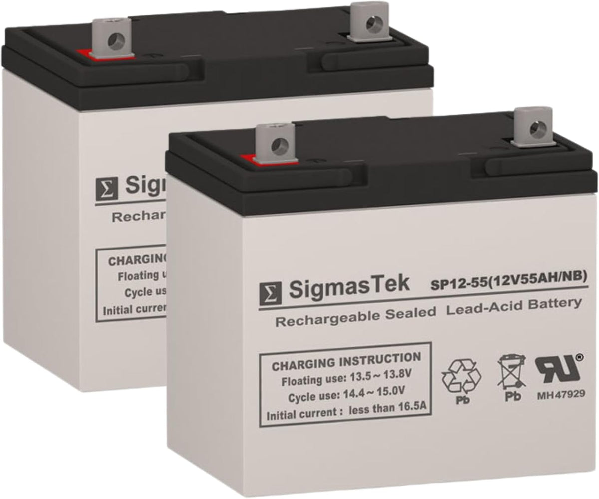 SigmasTek Golden Technology Avenger 4 Wheel Scooter Compatible Battery Pack of 2, 12V 55Ah NB SP12-55 (NB)