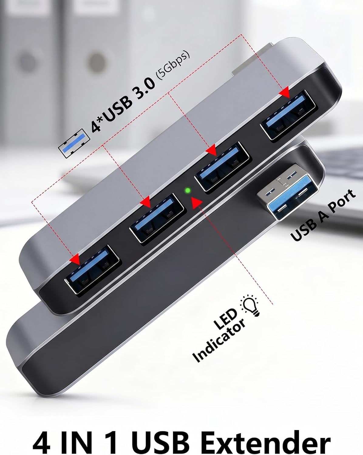 USB Hub, USB 3.0 Splitter for Laptop, Extender Right
