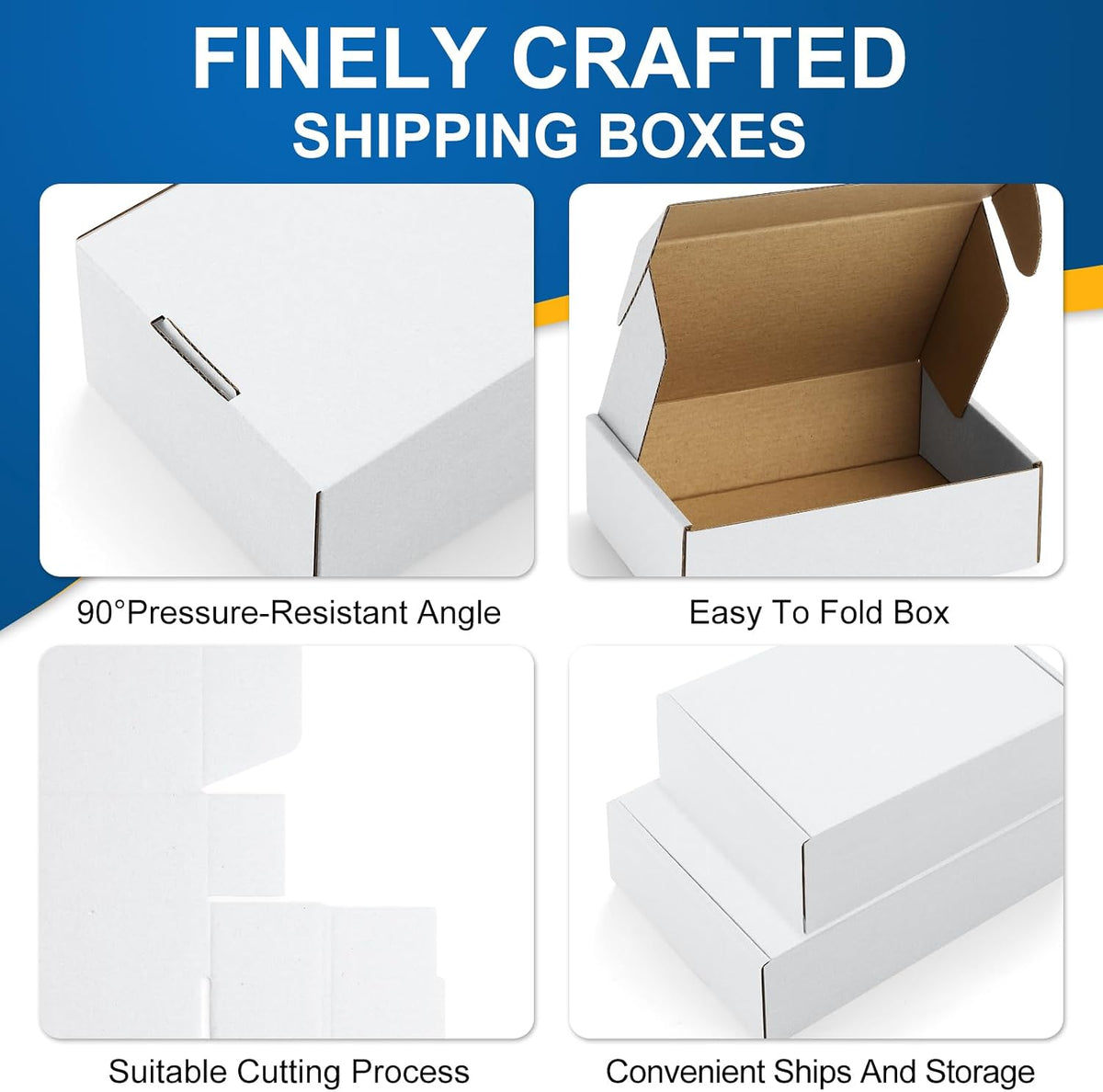 30 Pack 11x8x2 White Shipping Boxes for Small Business, Gifts