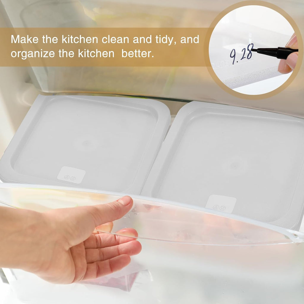 2 Pcs Square Food Storage Containers, White, 6 Qt