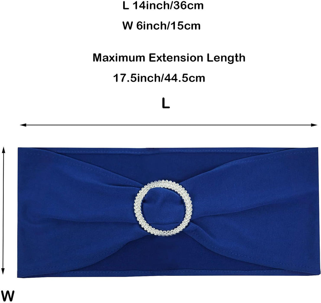 Spandex Chair Sashes Bands, Royal Blue, 50PCS