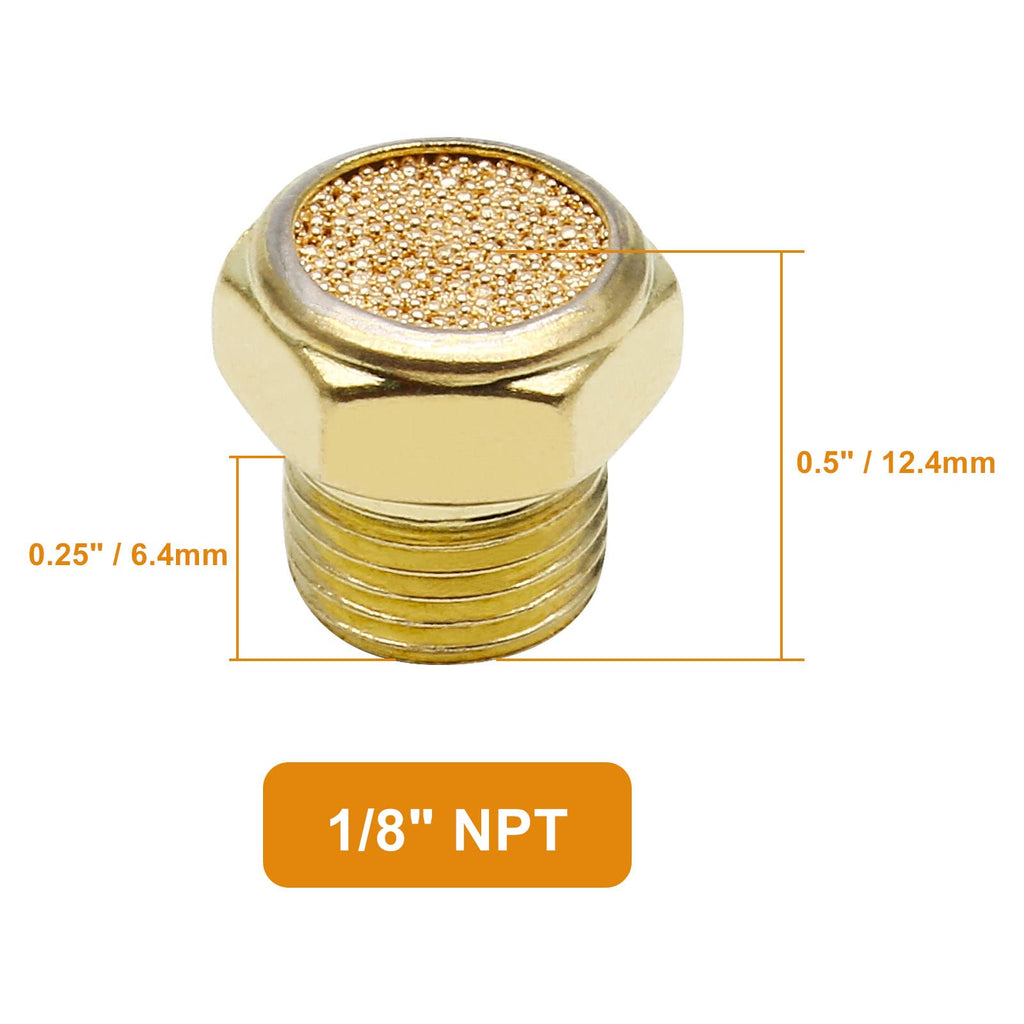 PHITUODA Air Pneumatic Muffler, 1/8" Male Thread, 10pcs
