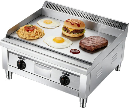 Commercial Gas Griddle 24"–Stainless Steel Flat Top for Restaurants