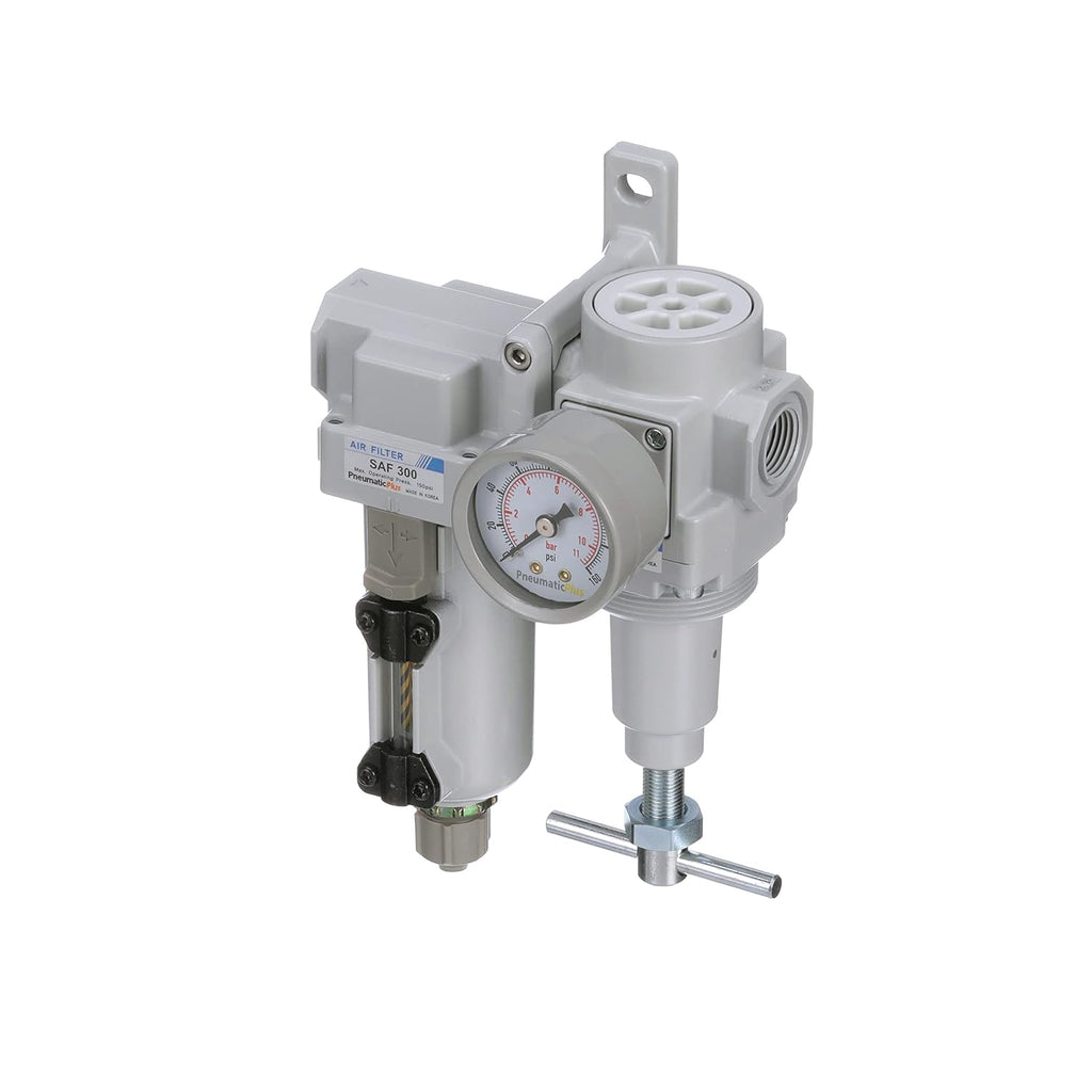 PneumaticPlus SAU320T-N03G-MEP Air Filter Regulator Combo, 3/8" NPT
