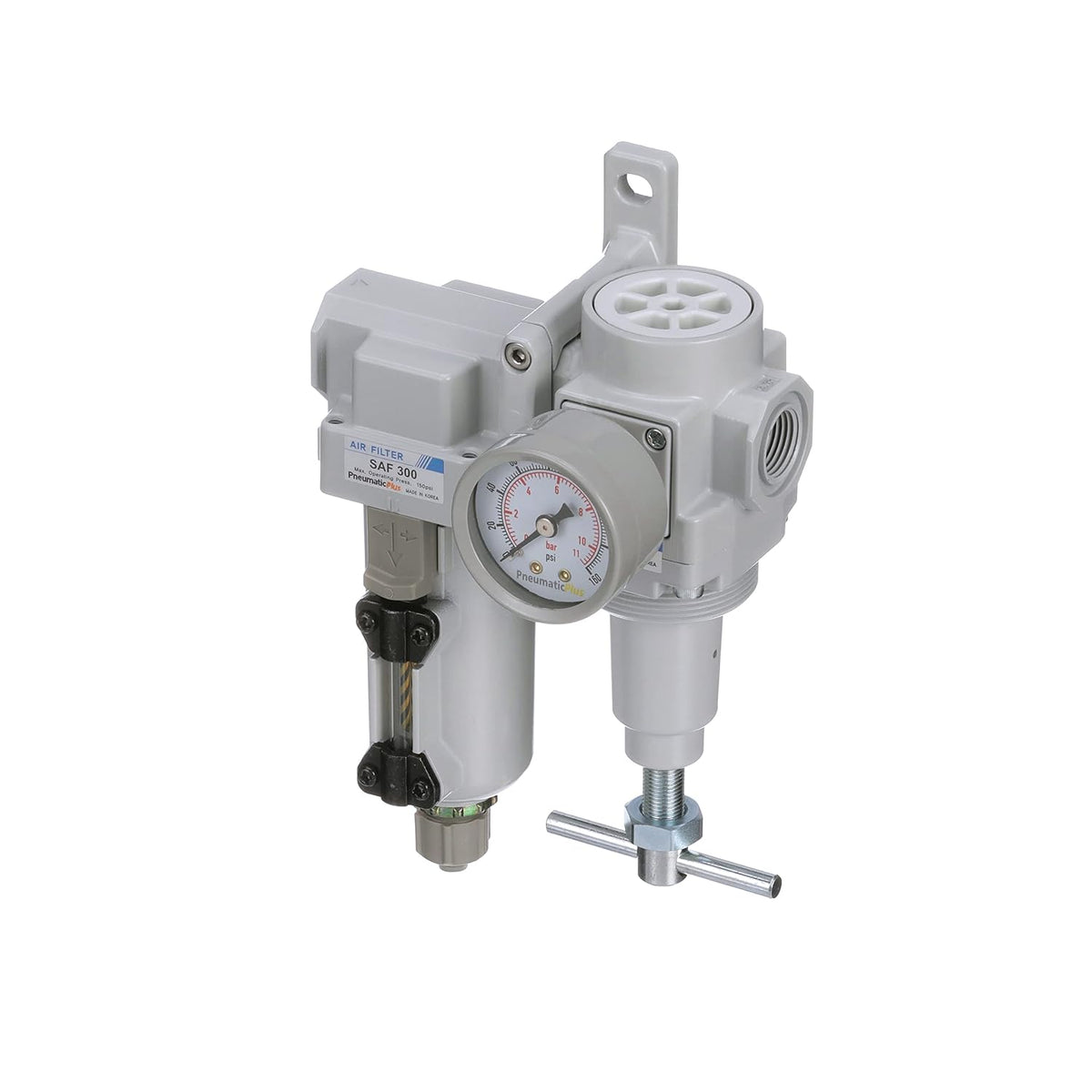 PneumaticPlus SAU320T-N03G-MEP Air Filter Regulator Combo, 3/8" NPT
