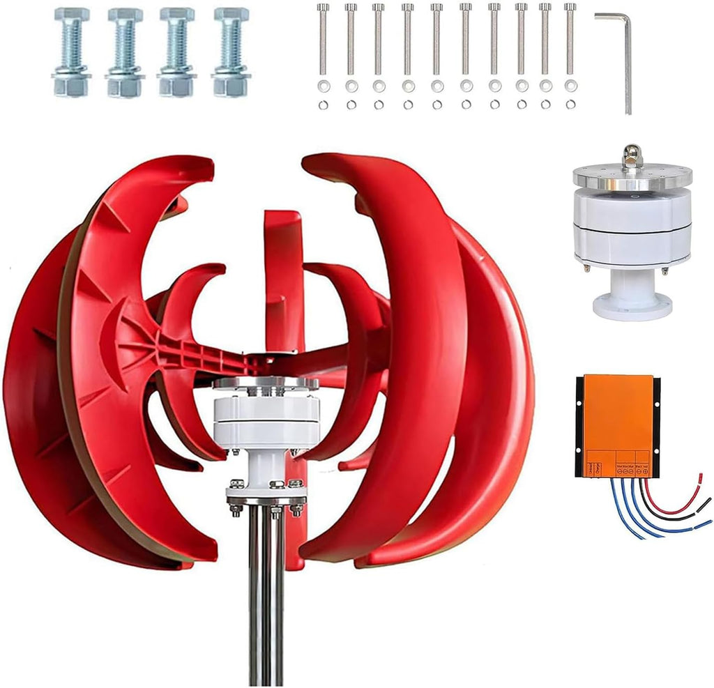 12V Vertical Wind Turbine Generator,5 Nylon Fiber Blades for Off Grid | Three Phase AC Generator features F Class