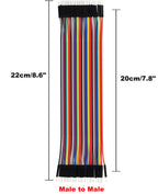 120pcs Multicolored Dupont Wire M-M,M-F,F-F for Breadboard Jumper(20cm/8in)