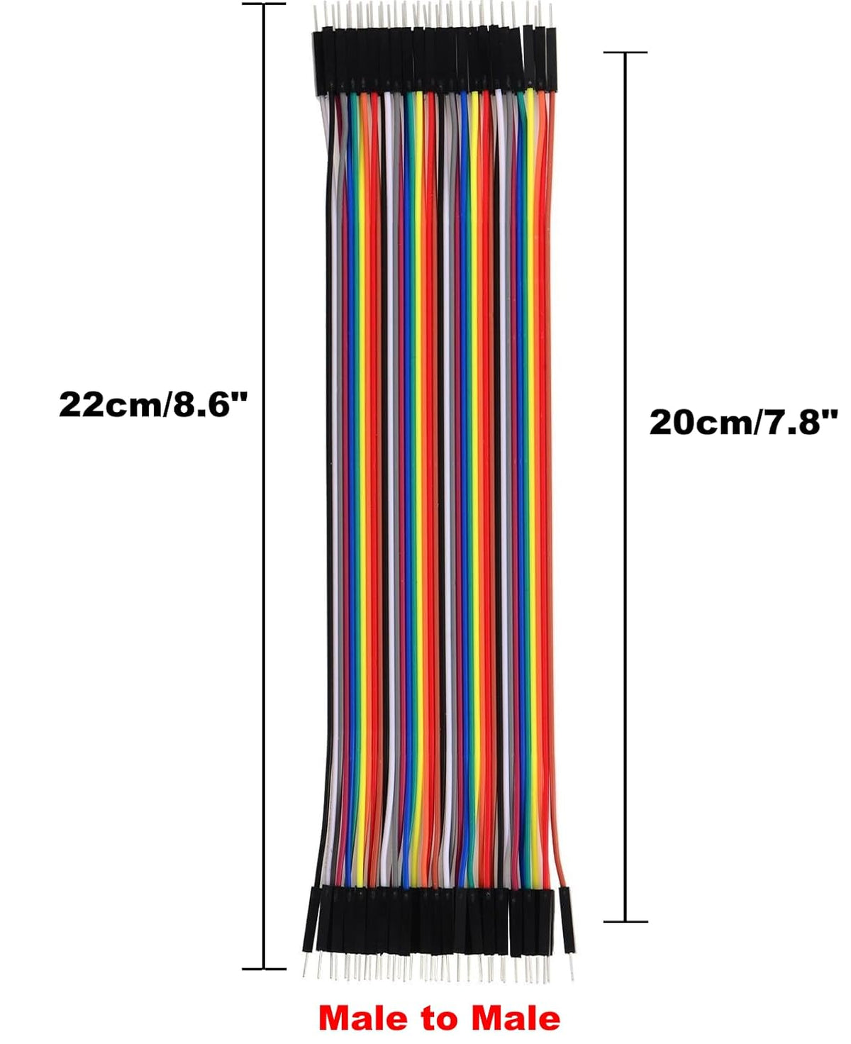 120pcs Multicolored Dupont Wire M-M,M-F,F-F for Breadboard Jumper(20cm/8in)