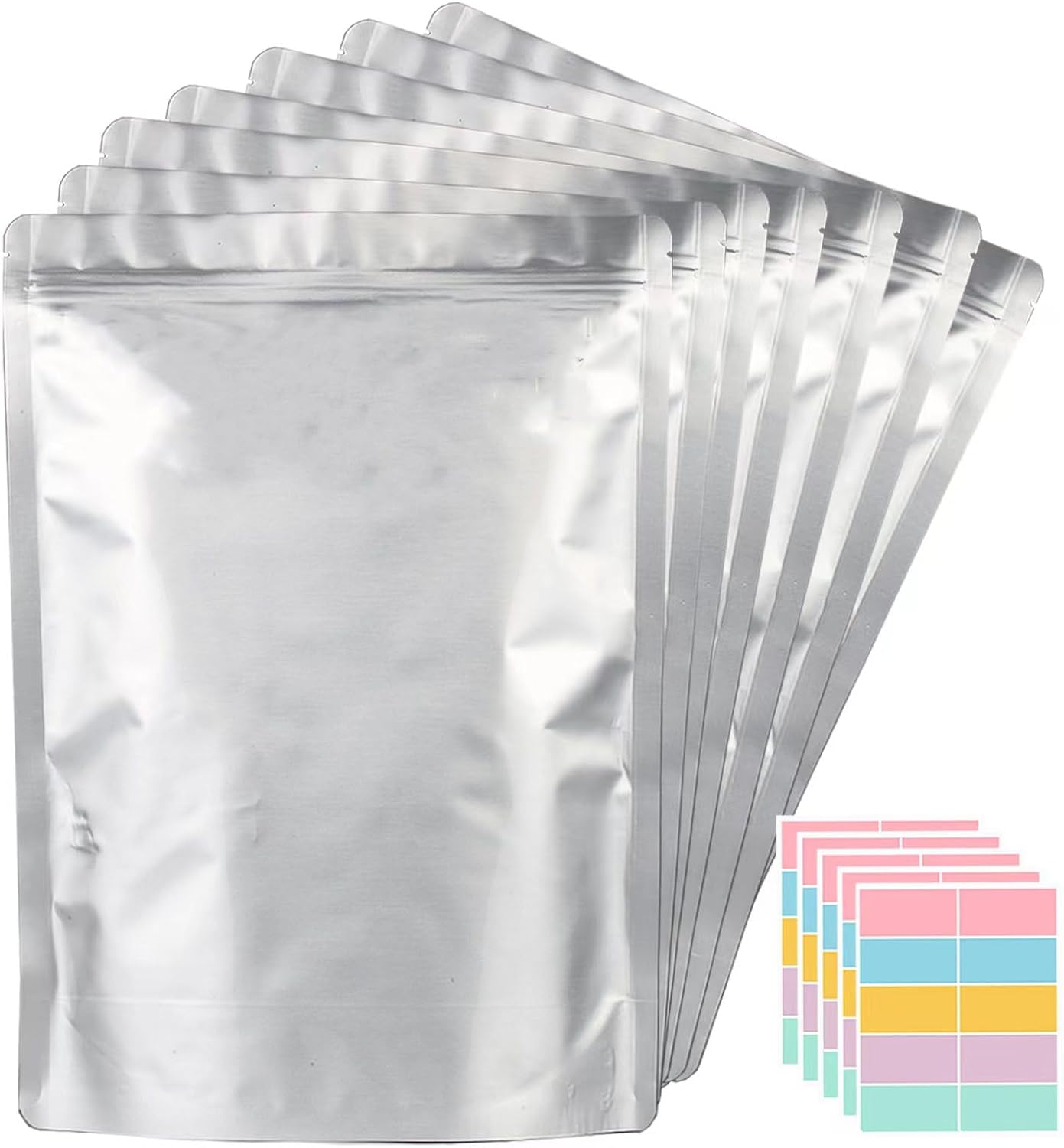 30PCS 2 Gallon Mylar Bags for Food Storage, 13"x17" 10 Mil Stand-Up Zipper Pouches Resealable and Heat Sealable for
