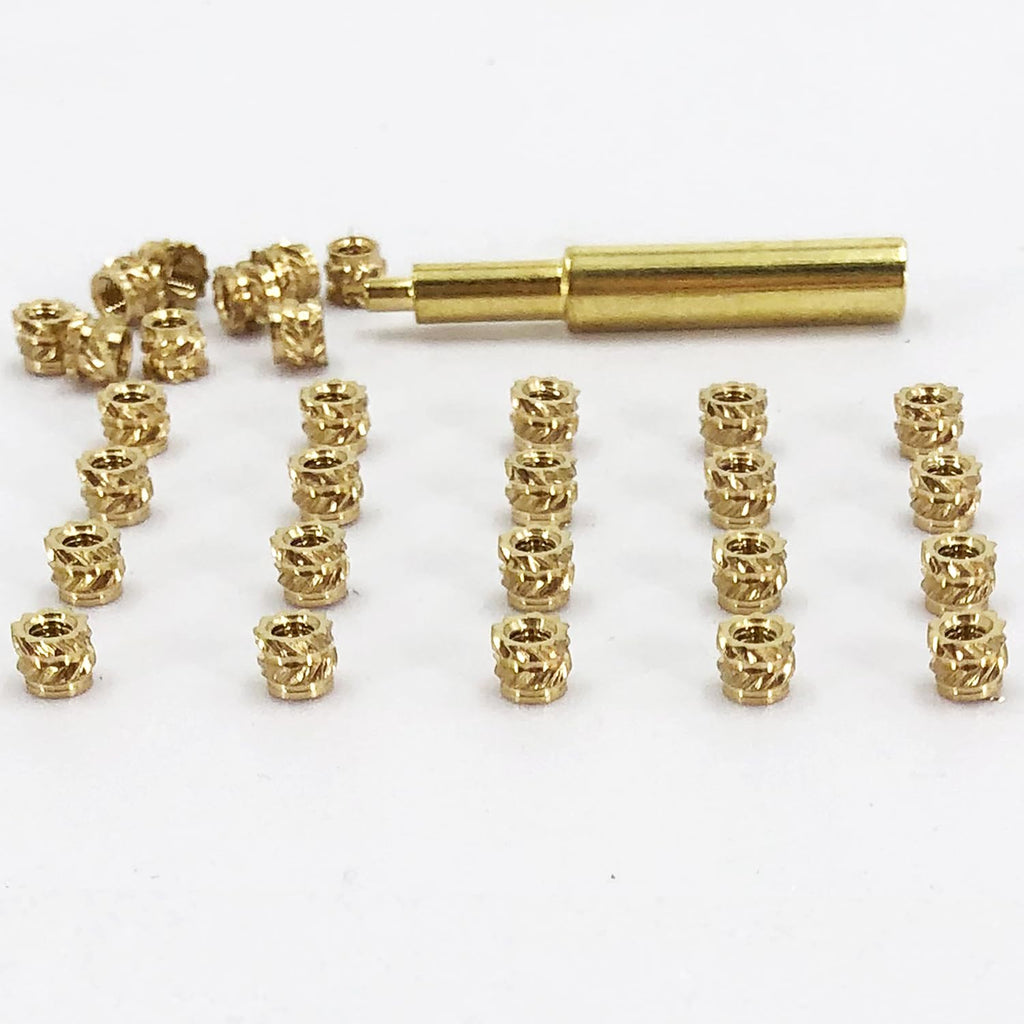 QSJ 130Pcs Threaded Inserts Heat Set Inserts Kit M3x4x5 Brass Insert Nut with Soldering Iron Tip for 3D Printed Plastic Materials