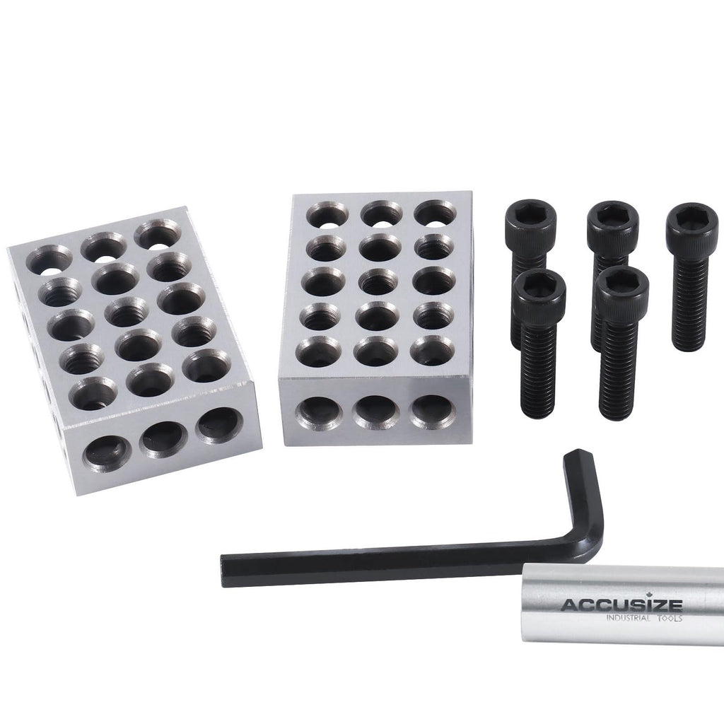 Accusize Ultra Precision 1-2-3 Blocks Set, 23 Holes, 2 Pc Pair