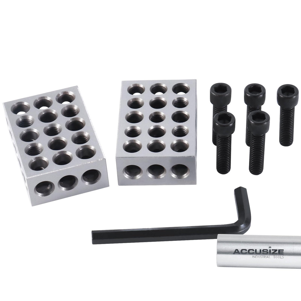 Accusize Ultra Precision 1-2-3 Blocks Set, 23 Holes, 2 Pc Pair