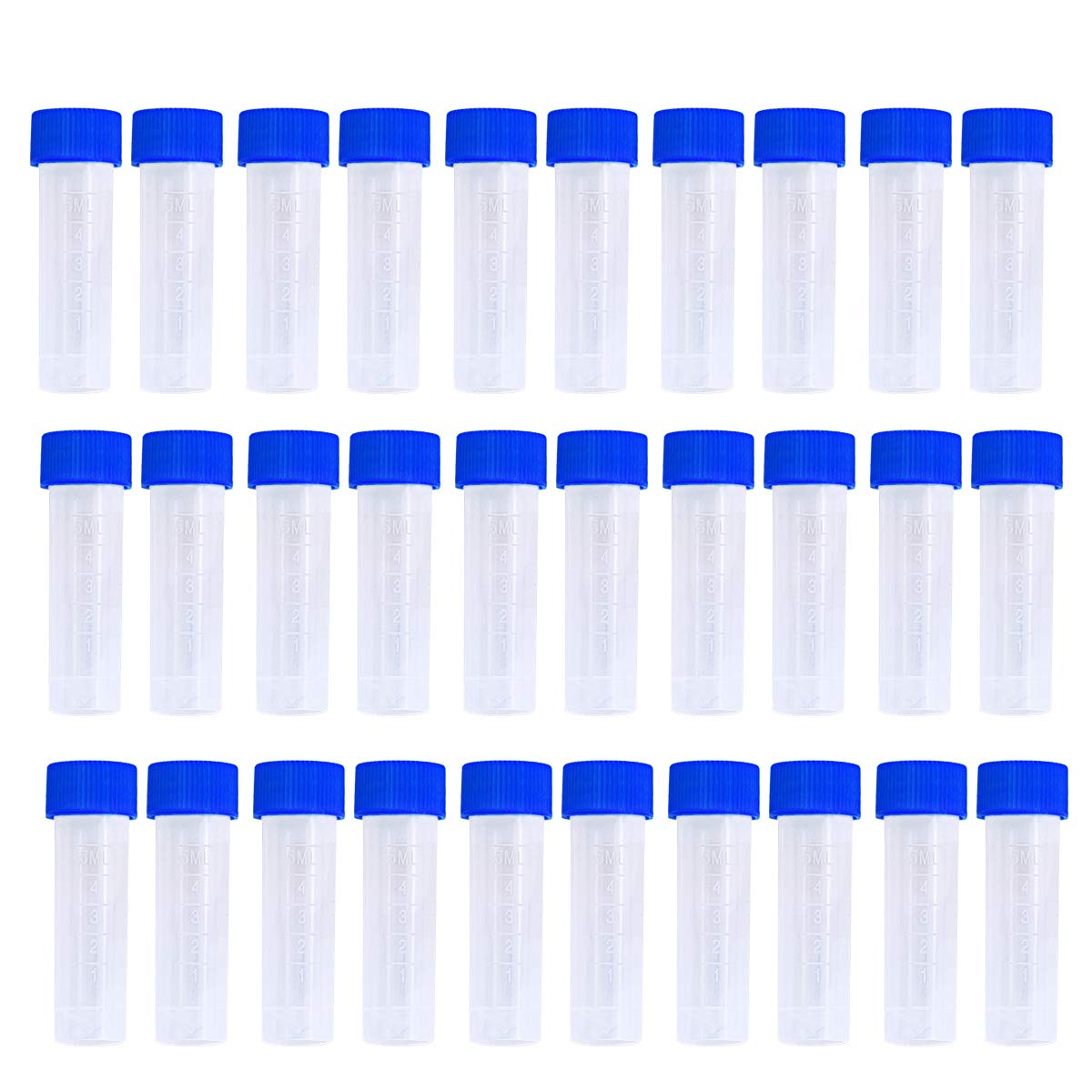 50 Pcs 5ml Plastic Graduated Vials