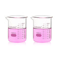 2pcs 1000ml Upgrated Thick Glass Beakers, Griffin Low Form Beaker Set with Double Scale, 3.3 Boro, LVA014