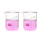 2pcs 1000ml Upgrated Thick Glass Beakers, Griffin Low Form Beaker Set with Double Scale, 3.3 Boro, LVA014