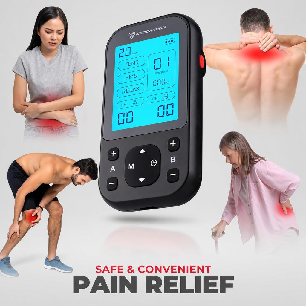 TENS Unit Muscle Stimulator Pro for Back Pain Relief, Black