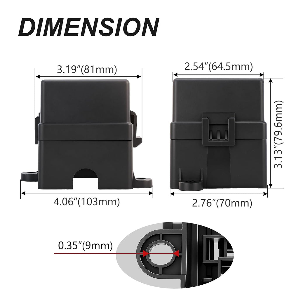 12V 6 Way Fuse Relay Box, 2 Relays and 6 ATC/ATO Blade Fuses, 4-Pin 80A Relay Block and Kit