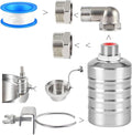 Upgraded Water Float Valve With 1/2" Bend and Adapters, 304 Stainless Steel Automatic Waterline Controller for