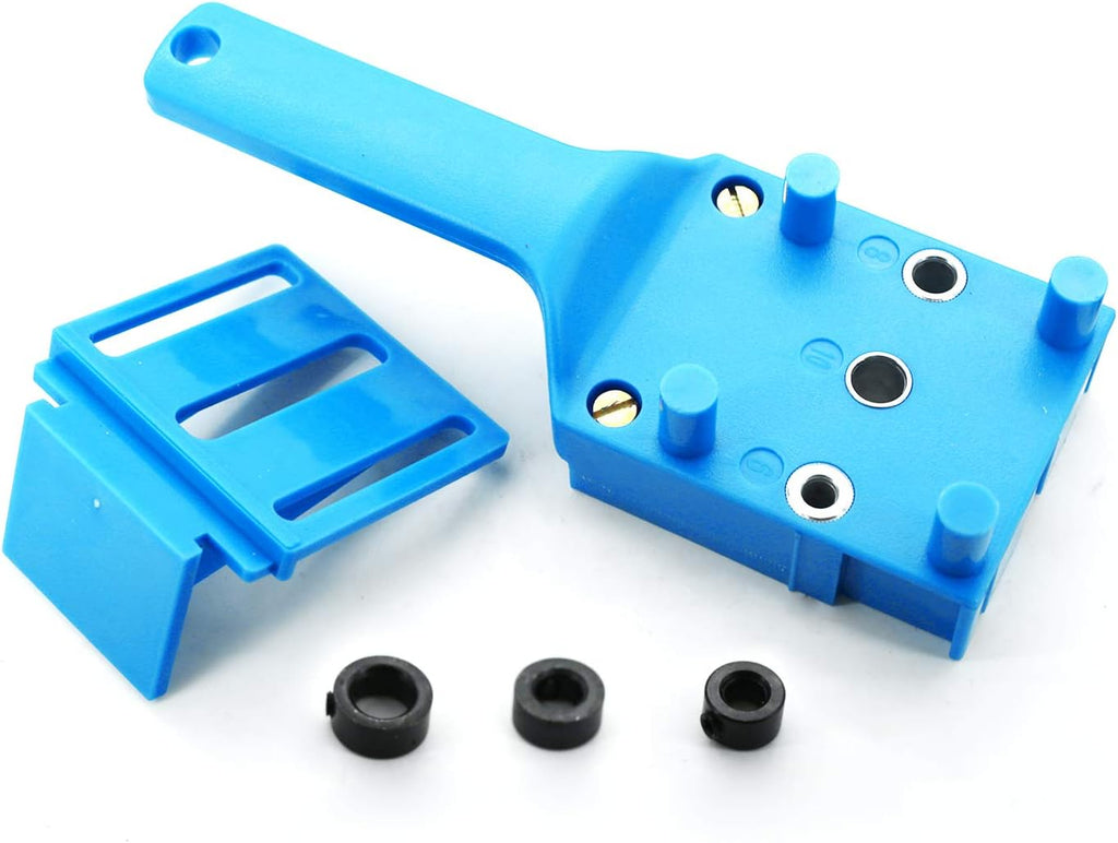 9pcs/set Handheld Woodworking Doweling Jig Straight Hole Puncher,Drill Guide Wood Dowel Drilling Hole Saw Kit