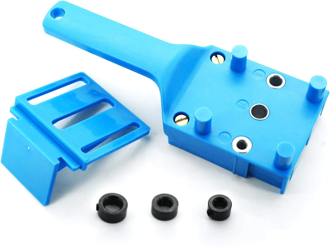 9pcs/set Handheld Woodworking Doweling Jig Straight Hole Puncher,Drill Guide Wood Dowel Drilling Hole Saw Kit
