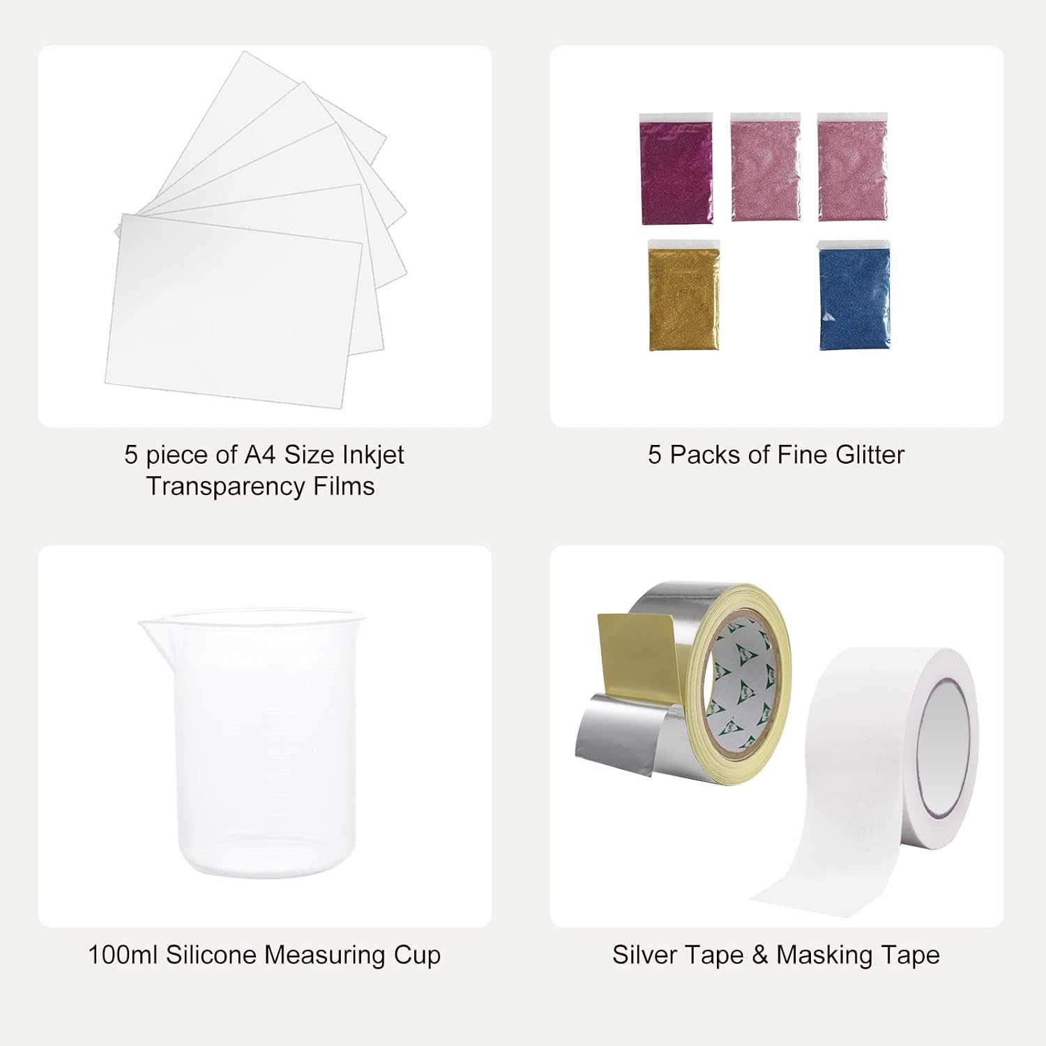 Screen Printing Kit, 3 PCS Aluminum Silk Screen Printing Frames, 5 Glitters and Screen Printing Squeegees and