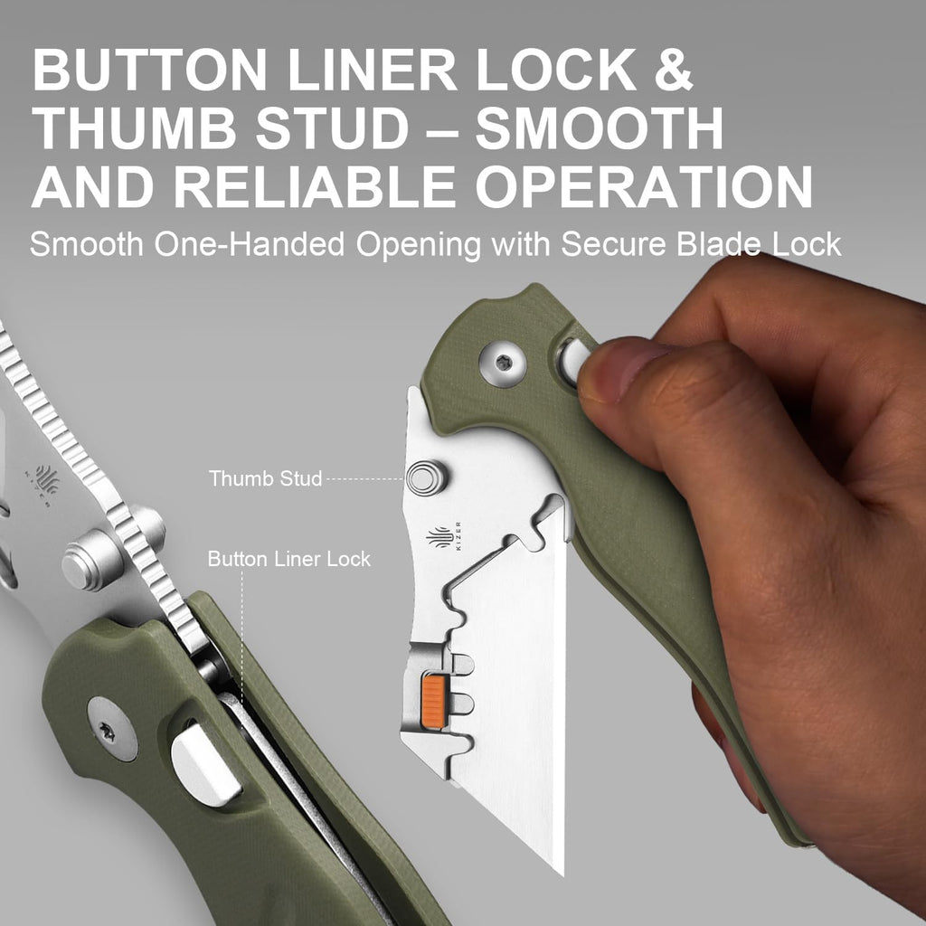 C01C Uti 2 (Tool-Free) Utility Knife, 5PCS Razor Blades Pocket Knife