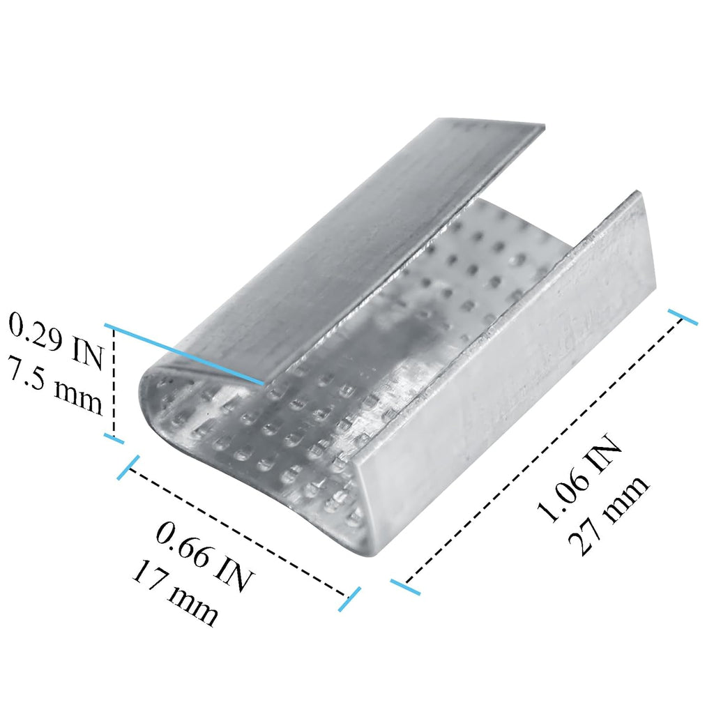 Open Serrated Strapping Seals for 5/8" Polyester Poly Polypropylene Strap Pallet Banding Clips(200)
