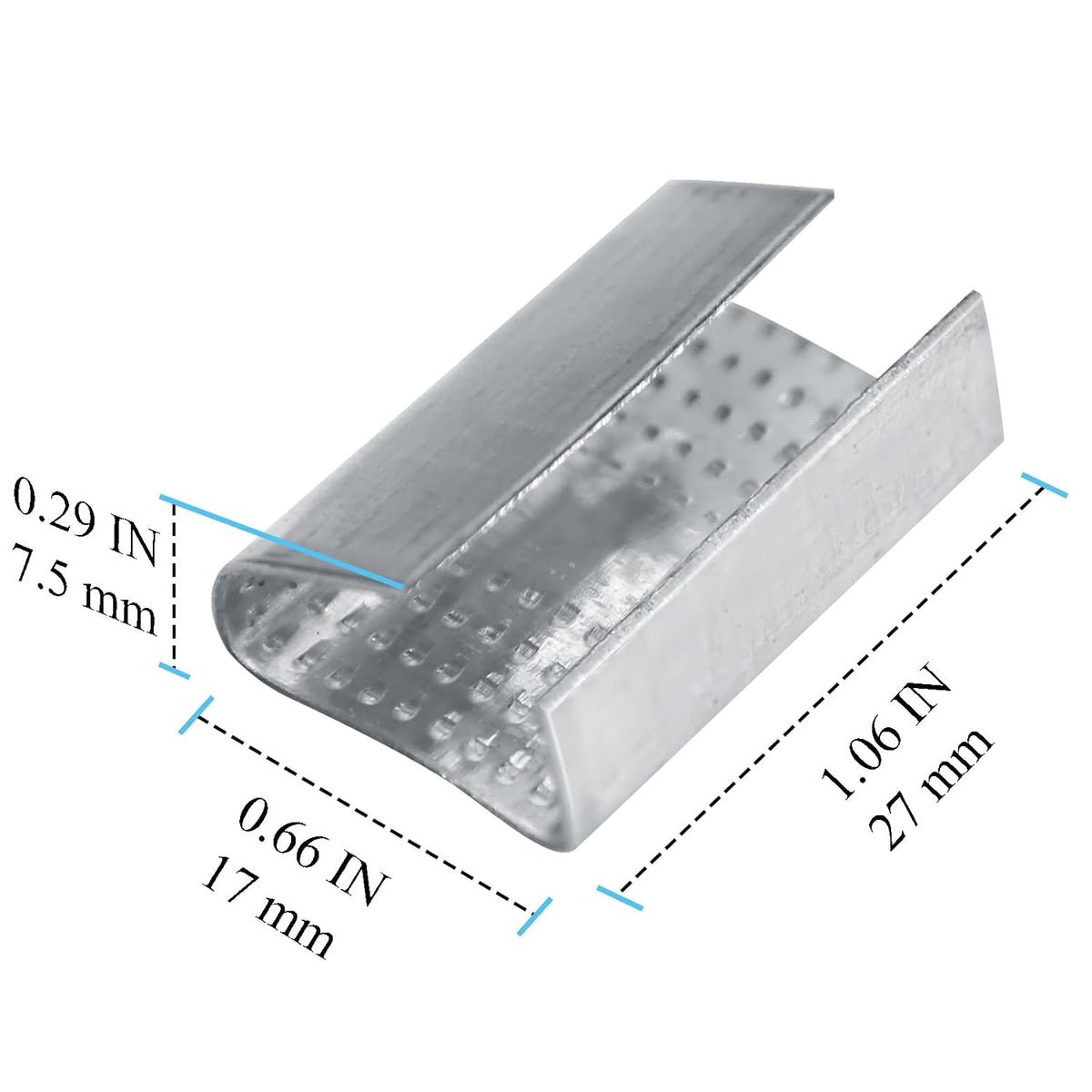 Open Serrated Strapping Seals for 5/8" Polyester Poly Polypropylene Strap Pallet Banding Clips(200)
