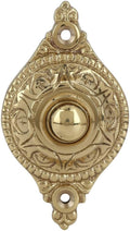 Push Button Doorbell, Solid Brass, Polished Lacquered Finish | 3 1/8 X 1 3/4 in, Vintage Push Button Doorbell, Two