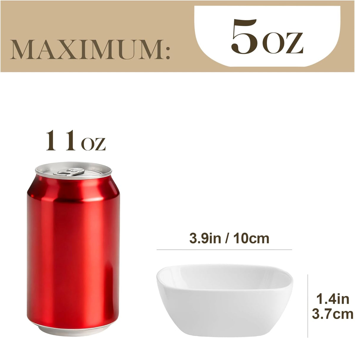5 oz Porcelain Dip Bowls Set, 12 Pack Small Ramekins Stackable