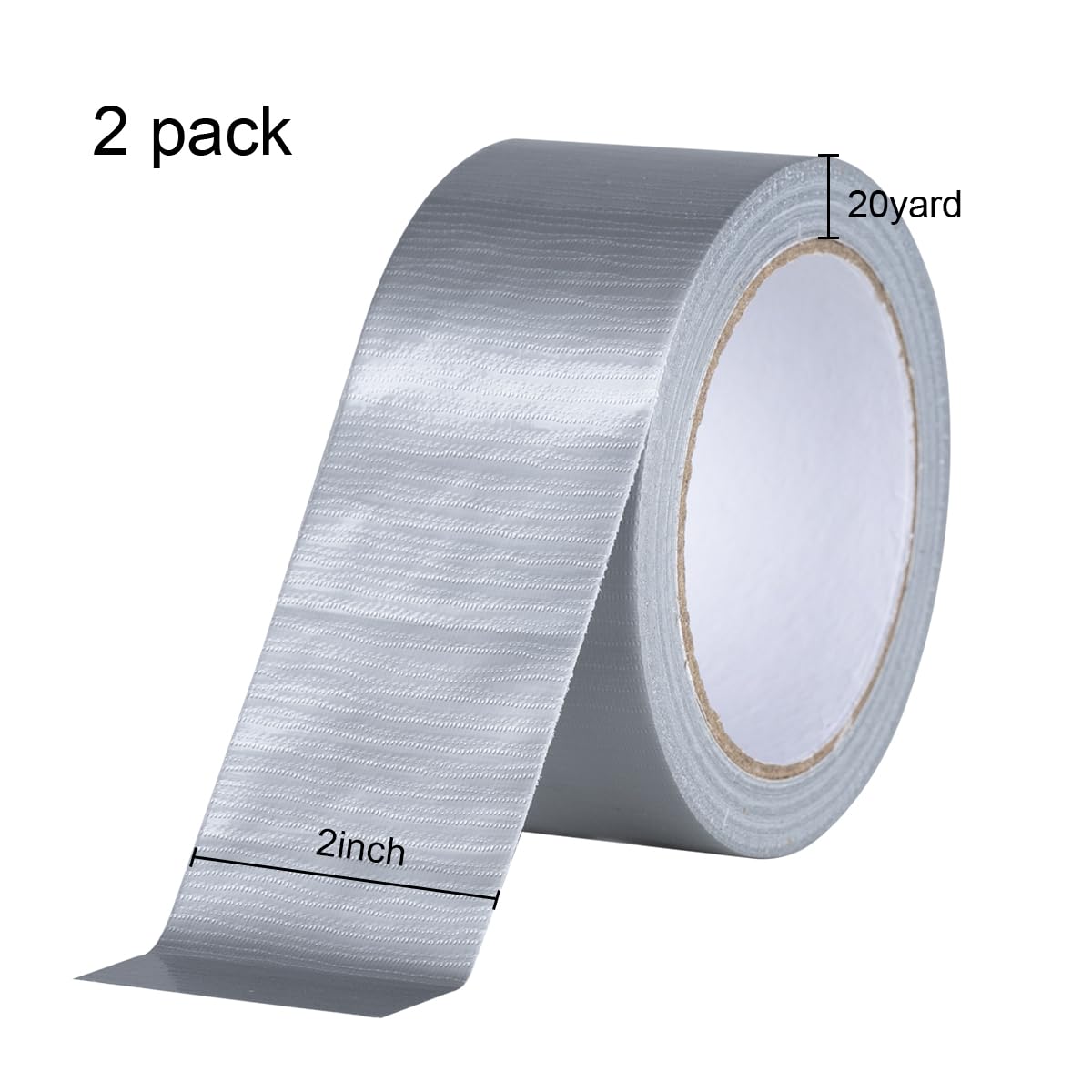 2 Pack Silver Duct Tape Heavy Duty Waterproof 40 Yards x 2 Inch Total