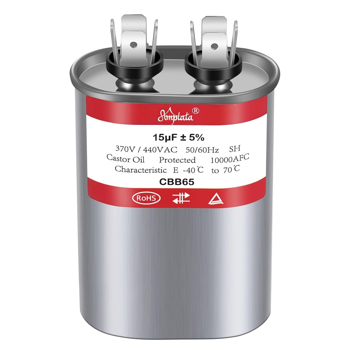 [UL Tested] AC Capacitor, 15 uf CBB65 HVAC Capacitor for AC Unit