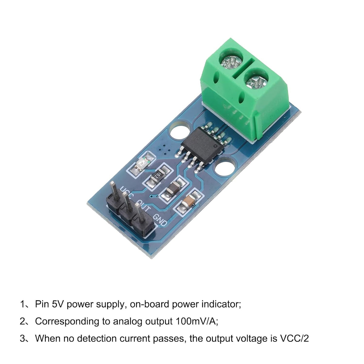 MECCANIXITY 3pcs ACS712 Current Sensor Module 5A Range Hall Effect Current Sensor Current Measuring AC/DC for Detecting Current