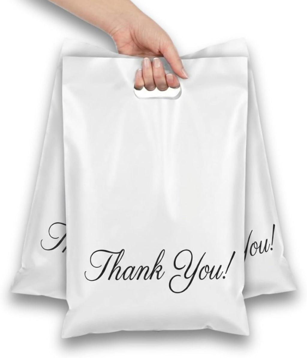 White Poly Mailers with Handle, 12x15, 50 Pack, Shipping Bags