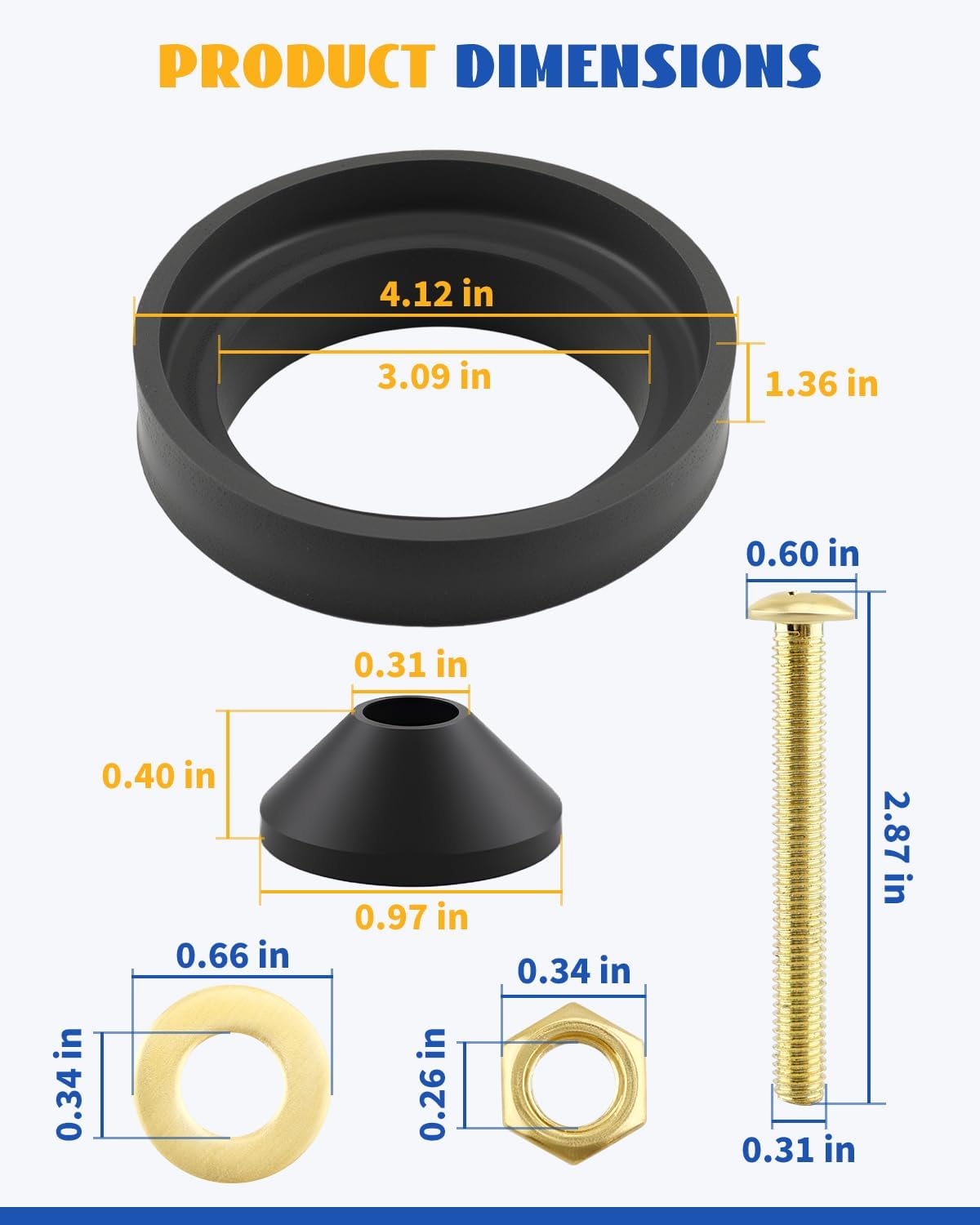 Tank to Bowl Repair Kit Include Gasket Fit for Toto Drake Toilets Two Piece Model, Fit for Eco Drake Toilets ST701 ST703 ST706 ST723 ST743 Replace 9BU024E THU833-A