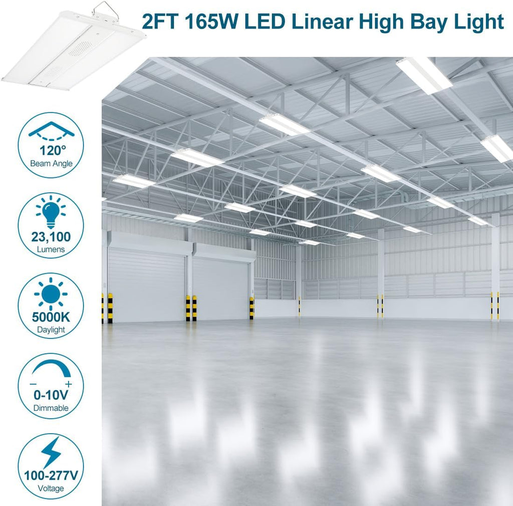 LED Linear High Bay Shop Light 165W/110W/80W Adjustable 2PACK