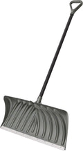 27" Combination Snow Shovel/Pusher with Steel-Core Handle, Graphite/Black